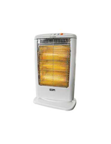 Estufa de Cuarzo Oscilante 400 / 800 / 1200 W Modelo Económico Anti-Vuelco, 33 x 23 x 48 cm EDM