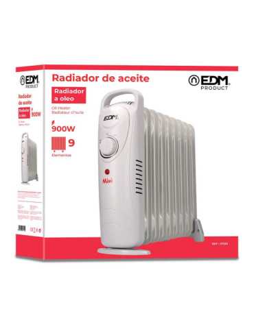 Radiador de Aceite 900 W con 9 Elementos Modelo Junior, 39 x 10 x 37 cm EDM 2