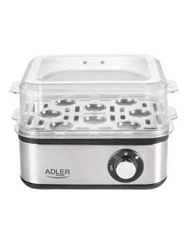 Cocedor de Huevos AD4486, Hasta 8 Huevos, Inox, 800 W ADLER