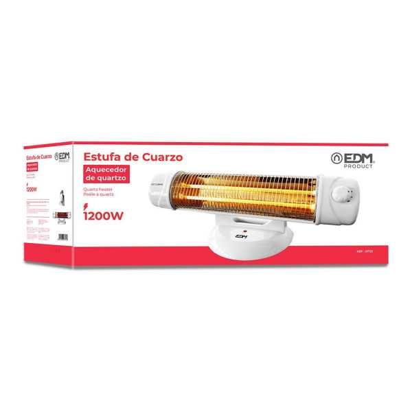 Estufa de Cuarzo de Suelo 600 / 1200 W, 55,5 x 15 x 20 cm EDM