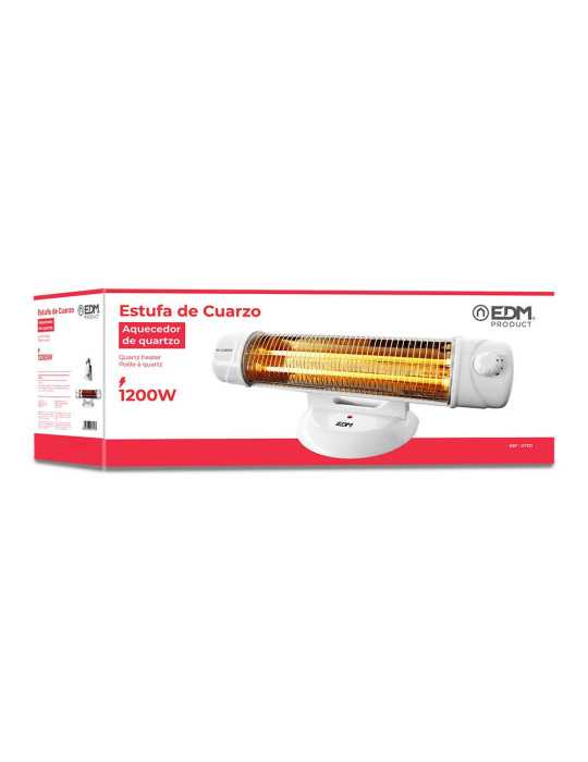 Estufa de Cuarzo de Suelo 600 / 1200 W, 55,5 x 15 x 20 cm EDM