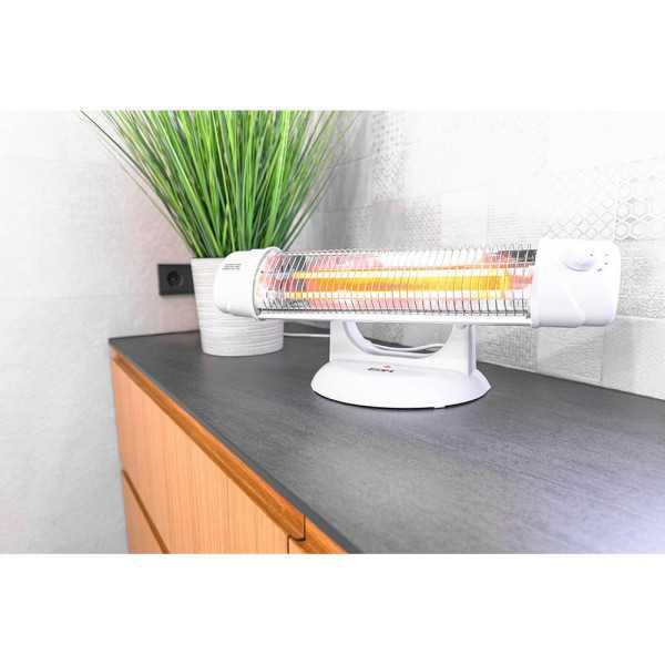 Estufa de Cuarzo de Suelo 600 / 1200 W, 55,5 x 15 x 20 cm EDM