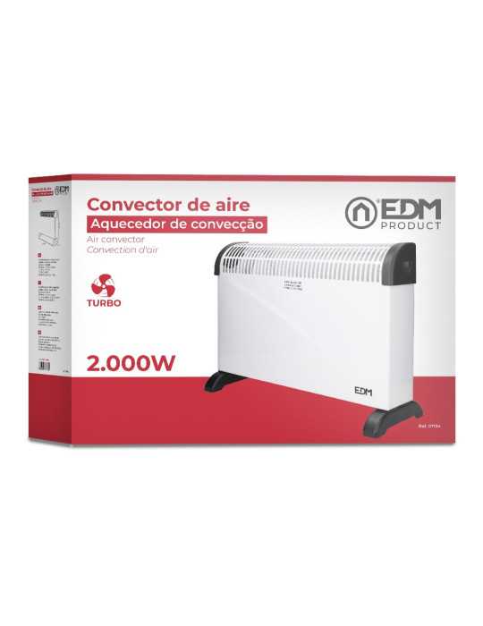 Convector de Aire Modelo Turbo 2000 W, 62,5 x 14 x 49 cm EDM