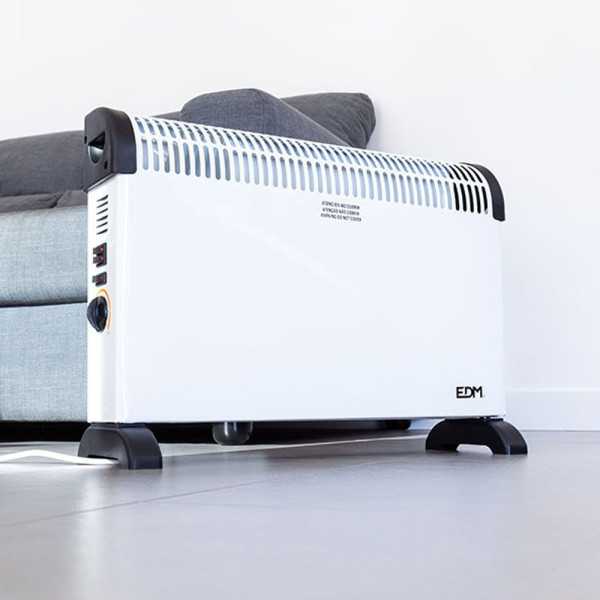Convector de Aire Modelo Turbo 2000 W, 62,5 x 14 x 49 cm EDM
