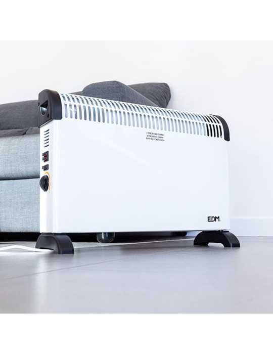 Convector de Aire Modelo Turbo 2000 W, 62,5 x 14 x 49 cm EDM