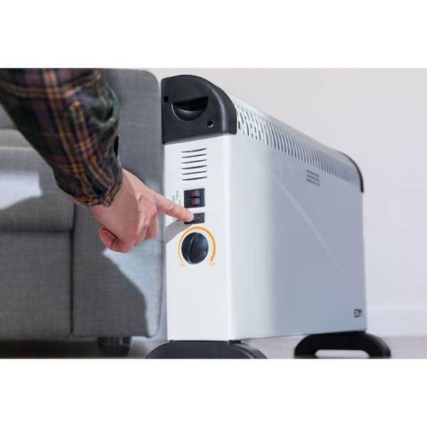 Convector de Aire Modelo Turbo 2000 W, 62,5 x 14 x 49 cm EDM