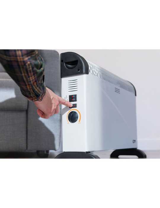 Convector de Aire Modelo Turbo 2000 W, 62,5 x 14 x 49 cm EDM