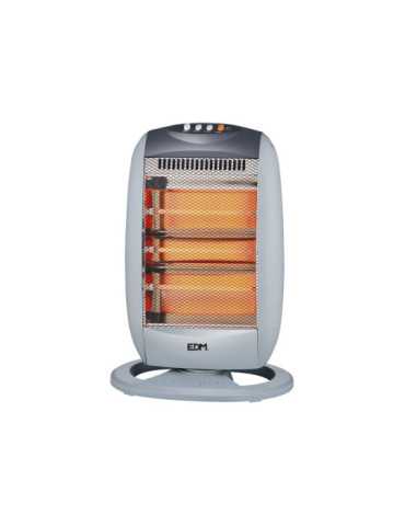 Estufa de Cuarzo Oscilante 400 / 800 / 1200 W Anti-Vuelco, 30 x 40 x 53 cm EDM