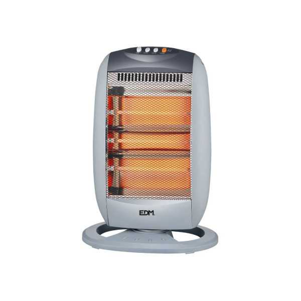 Estufa de Cuarzo Oscilante 400 / 800 / 1200 W Anti-Vuelco, 30 x 40 x 53 cm EDM