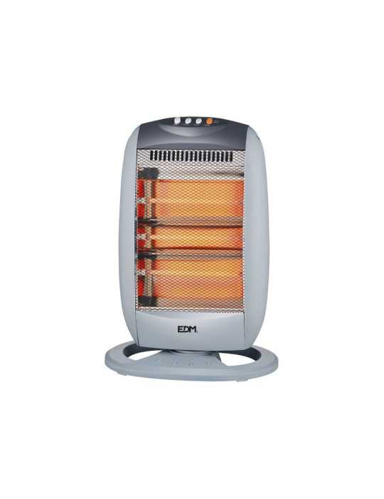 Estufa de Cuarzo Oscilante 400 / 800 / 1200 W Anti-Vuelco, 30 x 40 x 53 cm EDM