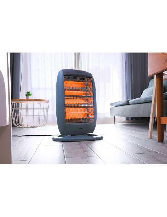Estufa de Cuarzo Oscilante 400 / 800 / 1200 W Anti-Vuelco, 30 x 40 x 53 cm EDM