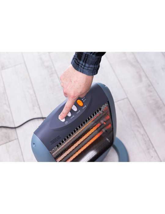 Estufa de Cuarzo Oscilante 400 / 800 / 1200 W Anti-Vuelco, 30 x 40 x 53 cm EDM