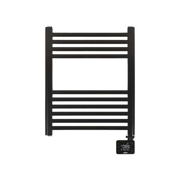 Radiador / Toallero Eléctrico 400 W con Temporizador Negro, 50 x 5,3 x 70 cm EDM