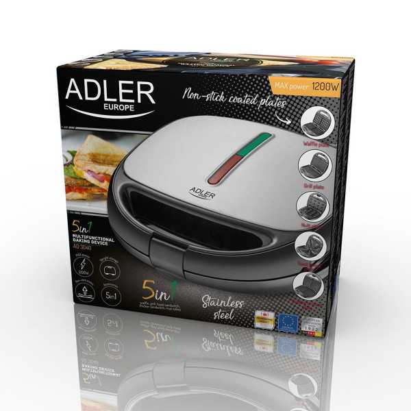 Sandwichera Multifunción 5 en 1 Ad 3040 1200 W ADLER