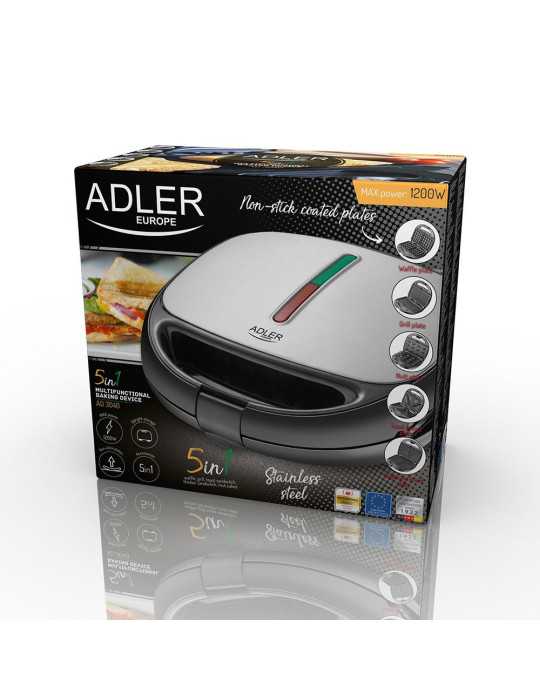 Sandwichera Multifunción 5 en 1 Ad 3040 1200 W ADLER