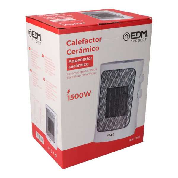 Calefactor Vertical 1000 - 1500 W Blanco, 19 x 14 x 25,5 cm EDM
