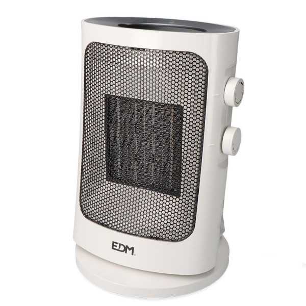 Calefactor Vertical 1000 - 1500 W Blanco, Oscilante, 19 x 14 x 25,5 cm EDM