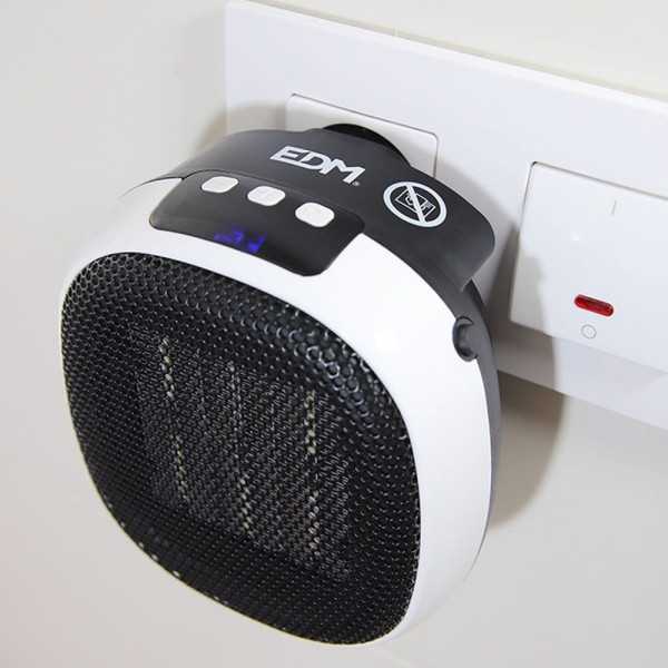 Mini Calefactor Cerámico de Enchufe 700 W, 12,4 x 13,5 x 10,8 cm EDM