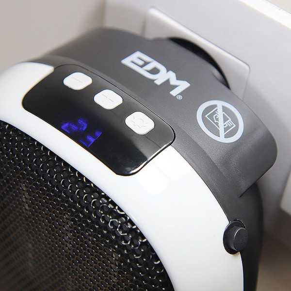 Mini Calefactor Cerámico de Enchufe 700 W, 12,4 x 13,5 x 10,8 cm EDM
