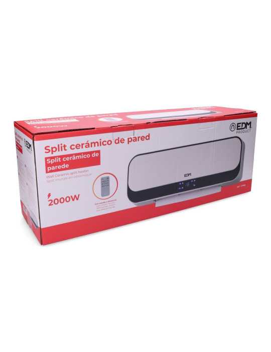 Calefactor Split Cerámico 1000 - 2000 W, con Mando Distancia 55,7 x 14,4 x 18,5 cm EDM