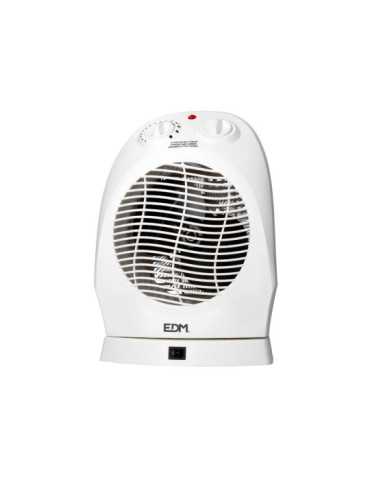Calefactor Compacto Oscilante 1000 - 2000 W Blanco, 22 x 18,5 x 30,5 cm EDM