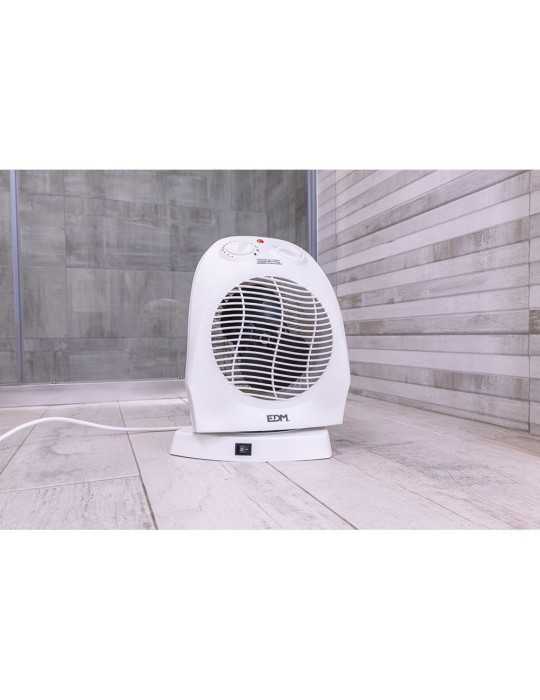 Calefactor Compacto Oscilante 1000 - 2000 W Blanco, 22 x 18,5 x 30,5 cm EDM