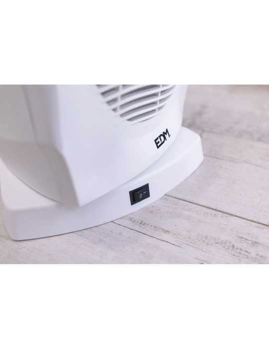 Calefactor Compacto Oscilante 1000 - 2000 W Blanco, 22 x 18,5 x 30,5 cm EDM