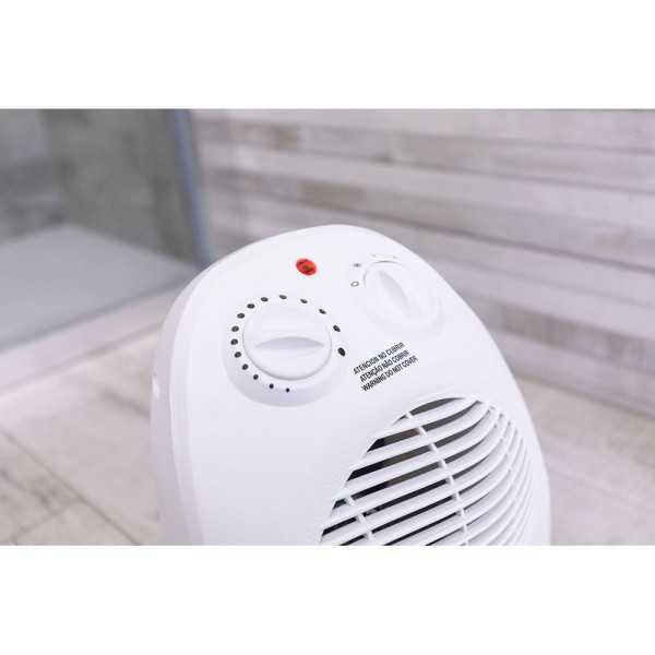 Calefactor Compacto Oscilante 1000 - 2000 W Blanco, 22 x 18,5 x 30,5 cm EDM