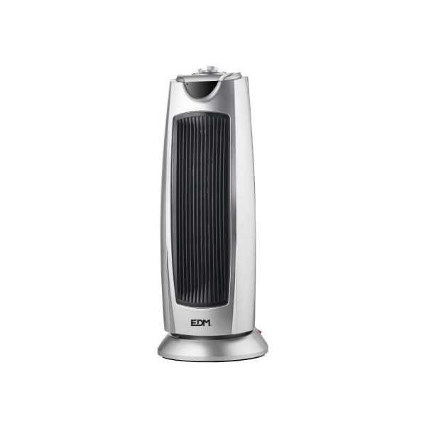 Calefactor de Torre Cerámico Oscilante Modelo Silver 1000 - 2000 W, 21,2 x 23,2 x 55,5 cm EDM