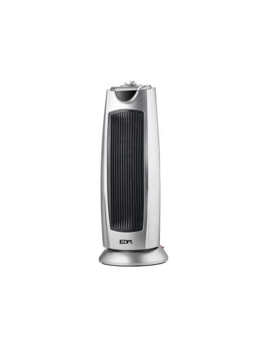 Calefactor de Torre Cerámico Oscilante Modelo Silver 1000 - 2000 W, 21,2 x 23,2 x 55,5 cm EDM