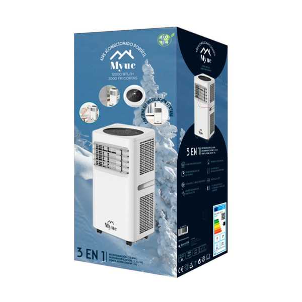 Aire Acondicionado Portátil 3 en 1, 12.000 Btu/H, 3.000 Frigorías MYCU