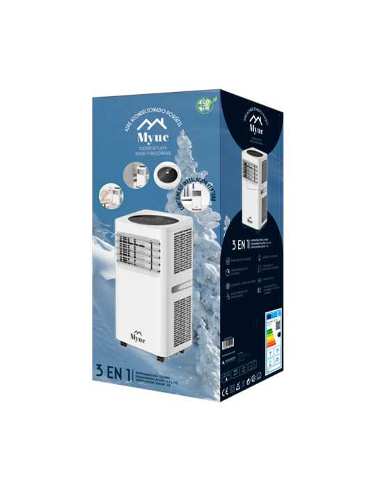 Aire Acondicionado Portátil 3 en 1, 12.000 Btu/H, 3.000 Frigorías MYCU