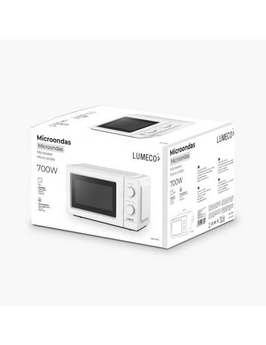 Microondas 700 W Blanco 20 l 5 Funciones ( 4 Niveles + Descongelación) LUMECO