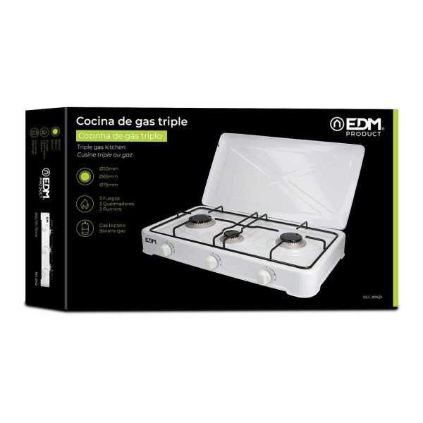 Cocina de Gas Esmaltada 3 Fuegos EDM