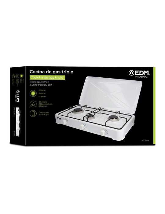 Cocina de Gas Esmaltada 3 Fuegos EDM