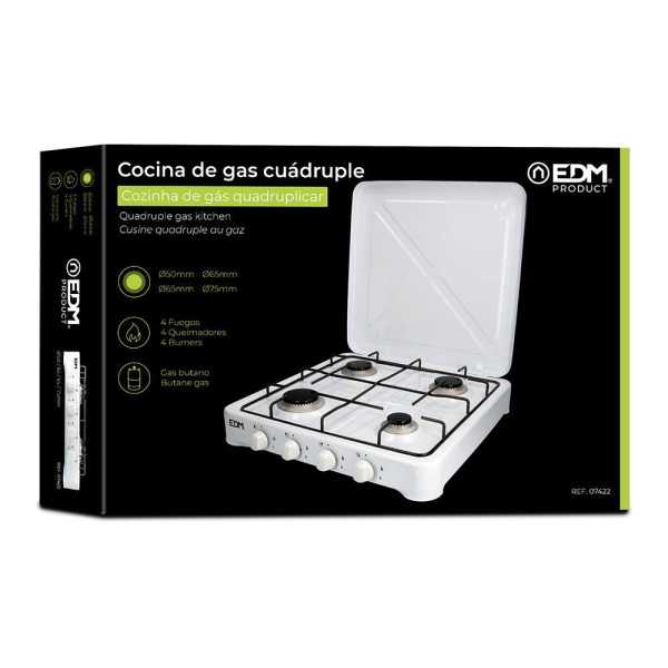 Cocina de Gas Esmaltada 4 Fuegos EDM