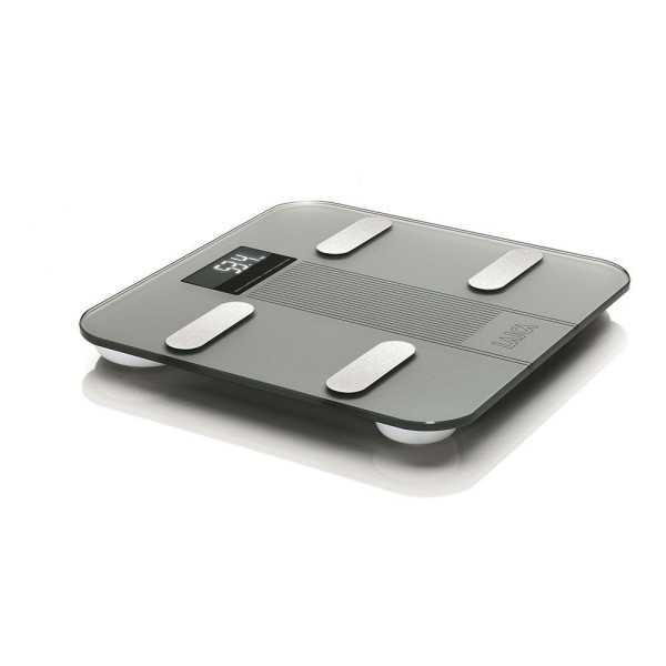 Bascula de Baño Smart Bluetooth con Cálculo de la Composición Corporal, Color Plateado, 180 kg LAICA