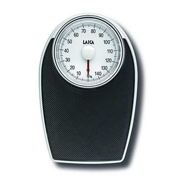 Báscula de Baño Analógica Blanco / Negro, Máximo 150 kg LAICA