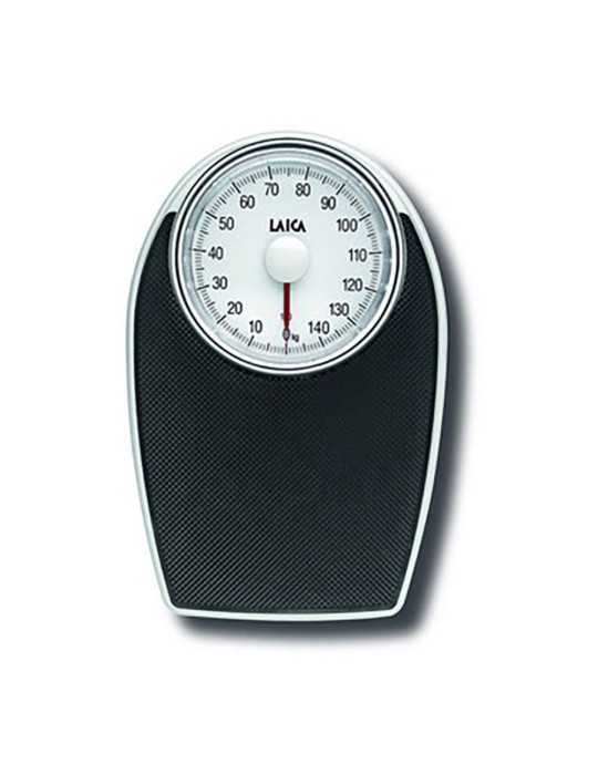 Báscula de Baño Analógica Blanco / Negro, Máximo 150 kg LAICA