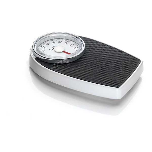 Báscula de Baño Analógica Blanco / Negro, Máximo 150 kg LAICA