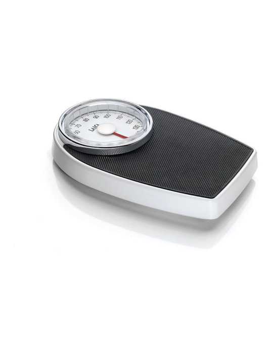 Báscula de Baño Analógica Blanco / Negro, Máximo 150 kg LAICA