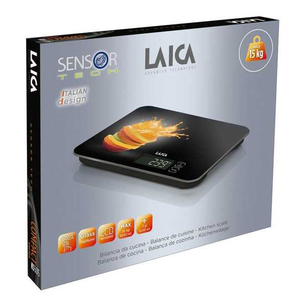 Báscula Electronica de Cocina, Máximo 15 kg. Diseño Naranjas LAICA