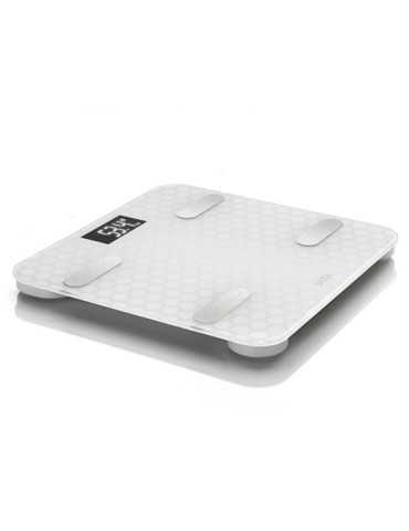 Bascula de Baño Smart Bluetooth con Cálculo de la Composición Corporal, Color Blanco, Máximo 180 kg LAICA