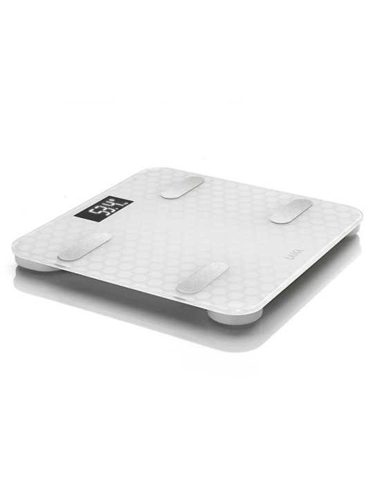 Bascula de Baño Smart Bluetooth con Cálculo de la Composición Corporal, Color Blanco, Máximo 180 kg LAICA