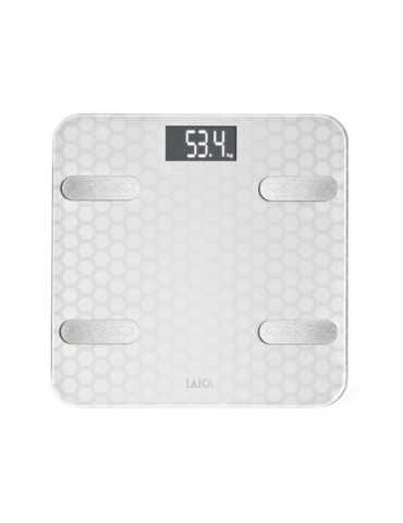 Bascula de Baño Smart Bluetooth con Cálculo de la Composición Corporal, Color Blanco, Máximo 180 kg LAICA 2