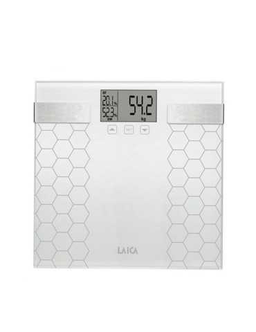 Bascula de Baño Digital con Calculo de la Composición Corporal Color Blanco, Máximo 180 kg LAICA 2
