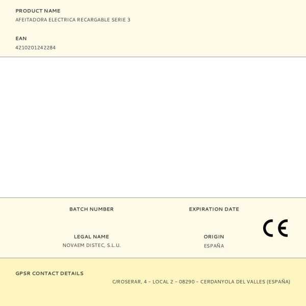 Afeitadora Electrica Recargable Serie 3 BRAUN