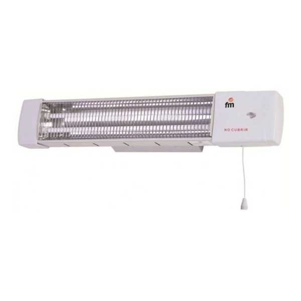 Estufa de Cuarzo 1502-C, para Colgar, 2 Barras, 1200 W, Blanco, 57 x 10 x 11 cm FM CALEFACCIÓN