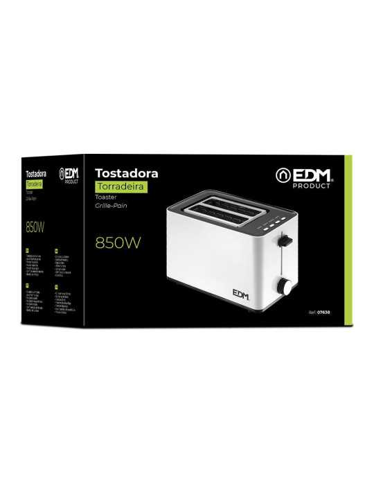 Tostadora Doble Ranura White Design 850 W, 252x162x195mm EDM