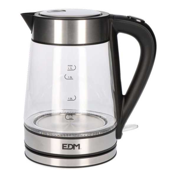 Hervidor de Agua de Cristal + Acero Inoxidable 1850 - 2200 W 1,7 l EDM